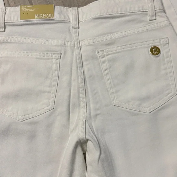 Michael Kors Women's Straight Leg White Jeans - Picture 3 of 7